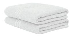 ColourMatch Pair of Bath Sheets - Super White.